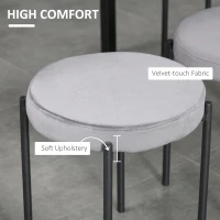 HOMCOM Zestaw 4 stołków do jadalni hokery do stawiania jeden na drugim stołki barowe nowoczesne poliester stal kolor szary(m-5)