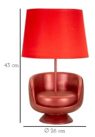 Mauro Ferretti Lampă Pentru Noptieră Midcentury Rosie cm Ø 26X43(m-6)