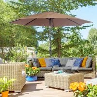 Outsunny Umbrela de Gradina Inclinabila 3x2.45m in Poliester Impermeabil, Cafea(m-13)