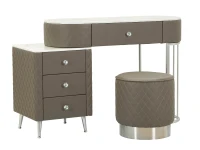 Mauro Ferretti Masă De Camera Gri Cu Taburet cm 120X40X75 (Dimensiune Taburet Ø36X39)(m-1)