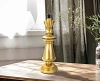 Mauro Ferretti Figurina Rege Sah Aurii Si Negru cm Ø 11X32,5(m-5)