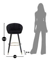 Mauro Ferretti Taburet De Bar Praga Negru cm 55X56X104(m-9)