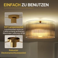 HOMCOM Lampa sufitowa z abażurem z akrylu, Metal, Kompatybilna z halogenem i LED(m-5)