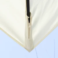 Outsunny Ombrellone a Sbalzo 3x3 m Inclinabile con Manovella e Base a Croce, in Acciaio e Poliestere, Bianco Crema(m-8)