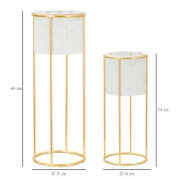 Mauro Ferretti Suport Vaza Alb Set 2 Buc cm Ø 17X46-14X34(m-6)