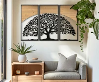 Mauro Ferretti Arc Panouri Perete Fier Si Lemn Set 3Bucati cm 105X2X70 (35X2X70)(m-5)