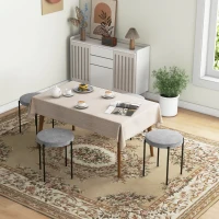 HOMCOM Zestaw 4 hokerów kuchennych, stapelowane, wykończenie aksamitne, do 120kg, stelaż stalowy, 41,5 x 41,5 x 46 cm, Ciemnoszary(m-7)