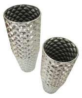 Mauro Ferretti Suport Vaze Set 2 Bucati Din Metal Argintiu cm Ø 37X92X-32X75(m-2)