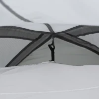 Outsunny Campingzelt für 2-3 Personen Glasfaser Tür mit Reißverschluss Meshfenster inkl. Transporttasche Kuppelzelt 190T Kunstleder2000mm Glasfaser Grau(m-7)