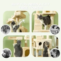 PawHut Cat Tree Scratching House, Activity Play Centre(m-7)