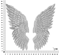 Mauro Ferretti Panou De Perete Aripi Set 2 Bucati Argintiu cm 37,5X3X100(m-6)