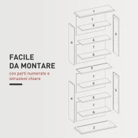 HOMCOM Scaffale Porta CD con 6 Ripiani Regolabili, Capacità di 360 CD/185 DVD, 58x24x124.5 cm, Nero(m-7)