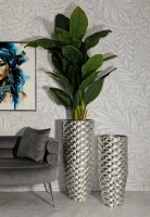 Mauro Ferretti Suport Vaze Set 2 Bucati Din Metal Argintiu cm Ø 37X92X-32X75(m-6)