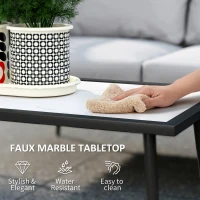 Outsunny 4-Piece Garden Furniture Set with Cushions - Light Grey(m-6)