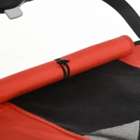 PawHut Foldable Pet Stroller, with Universal Wheels, Shock Absorber, for Medium and Large Dogs - Red(m-11)