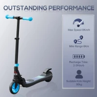 HOMCOM Folding Electric Scooter with Brake, for Ages 6+ Years, 8km/h Maximum Speed, Blue(m-4)