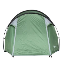 Outsunny Campingzelt für 2-3 Personen stabil wasserdicht Familienzelt mit Seitentür Fenster Packtasche, Zelt mit 2000mm Wassersäule Tunnelzelt Kuppelzelt für Camping Reise Trekking Garten, Dunkelgrün(m-11)