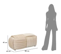 Mauro Ferretti bancă Softy Crem, Dimensiuni: 90X45X45 cm.(m-9)