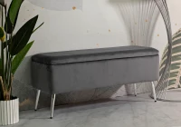 Mauro Ferretti Bancă Cu Contenitor Argintiu cm 112X42X50(m-9)