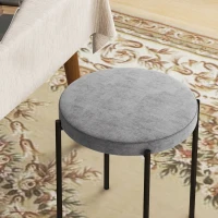 HOMCOM Zestaw 4 hokerów kuchennych, stapelowane, wykończenie aksamitne, do 120kg, stelaż stalowy, 41,5 x 41,5 x 46 cm, Ciemnoszary(m-9)