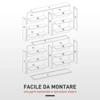 HOMCOM Mobile Libreria porta CD a 16 Ripiani dal Design Moderno in Legno, 106.5x24x126.3 cm, Nero(m-7)