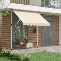 Outsunny 3x1.5m  Adjustable Outdoor Aluminium Frame Awning Beige(m-10)