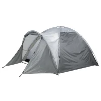 Outsunny Campingzelt für 2-3 Personen Glasfaser Tür mit Reißverschluss Meshfenster inkl. Transporttasche Kuppelzelt 190T Kunstleder2000mm Glasfaser Grau(m-16)