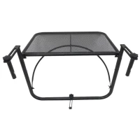 Outsunny Balkonhängetisch Gartentisch höhenverstellbar viereckig Terrasse Metall Schwarz L60 x B56,5 x H45 cm(m-14)