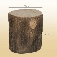 Outsunny Banco de Jardim Decorativo em Forma de Cepo de Árvore Uso Multifuncional Estável e Resistente Banco para Exterior Ø38x42 cm Madeira(m-3)