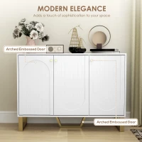 HOMCOM 3-Door Sideboard Storage Cabinet - White(m-5)