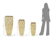 Mauro Ferretti Suport Vaze 3 Bucati, cm 38X38X94-30,5X30,5X76- 23X23X63(m-7)