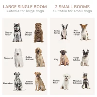 PawHut Klatka dla Psów z 2 Drzwiami, Box dla Psów, Transportbox dla Psów, rustykalny design, zamykany na klucz, Brązowy(m-8)