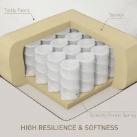 HOMCOM Fotel Sacco, regulowana, nośność do 150 kg, 84x104x87cm, Kremowy(m-6)