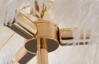 Mauro Ferretti  Lampa De Podea Alb  Si Aurii cm Ø 55X160(m-3)