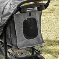 PawHut Wózek dla psa wózek dla psów kotów Pet Stroller z 3 kołami składany Oxford kolor szary(m-13)