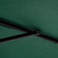 Outsunny 3(m) Banana Parasol Hanging Cantilever Umbrella with Crank Handle, 8 Ribs and Cross Base for Outdoor, Sun Shade, Dark Green(m-10)