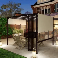 Pergola Pawilon Outsunny 3x2,5m UV 30+ Stabilna Ochrona Przed Słońcem z Regulowanym Daszkiem Ciemnobrązowa(m-9)