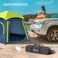 Outsunny Tenda de Campismo para 2-3 Pessoas Dobrável com Fácil Instalação e Bolsa de Transporte 280x240x155 cm Azul e Verde(m-8)