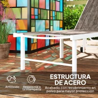 Outsunny Tumbona Reclinable de Jardín Exterior con Ruedas Respaldo Ajustable en 5 Posiciones y Marco de Acero 166 Marrón(m-6)