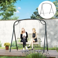 Outsunny Soporte para Columpio de Metal Estructura Resistente con Patas en A para Exterior 172x126x170 cm Acabado en Bronce(m-2)