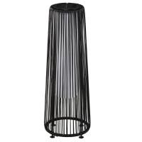 Outsunny Candeeiro Solar de Vime de Energia Solar com LED 1,5 W Interruptor de Controle Automático de Luz Ø21,5x61cm Preto