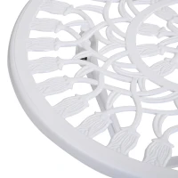 Outsunny 3 Piece Patio Bistro Set for 2, Outdoor Aluminium Garden Table and Chairs with Umbrella Hole for Balcony, White(m-8)