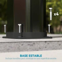 Outsunny Ducha Solar Exterior 35 L con 2 Cabezales Giratorios Duchas para Pies y Agua Caliente Máximo 55℃ 73x18x217 cm Negro(m-8)