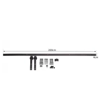 HOMCOM Kit de Instalação de Porta de Correr de madeira Guia de trilhos com parafusos carga 90kg Kit de acessórios de ferragens para portas deslizantes de madeira(m-3)