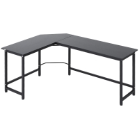 Vinsetto Secretária de Canto Mesa de Computador em Forma de L com Estrutura de Aço 168x120x75cm Preto