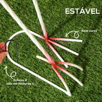 Outsunny Estátua de Jardim de Flamingo de Metal Decoração de Flamingos para Exteriores 27x14x60 cm Rosa(m-6)