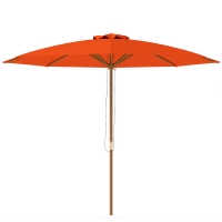 Outsunny 3m Wood Pole Parasol Umbrella - Orange
