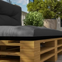Outsunny Cojines para Palets 2-Piezas Set Acolchados de 120cm de Largo Impermeable Anti-UV para Interior y Exterior Gris Oscuro(m-9)