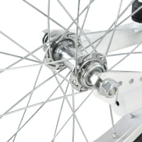 HOMCOM Trotinete com Guiador Ajustável 2 Pneus de Borracha Insufláveis com Travagem Dupla e Rodas 16" 139x58x90-96 cm Branco(m-8)