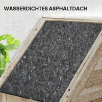 Outsunny Gartenschuppen mit 4 Regalen, Lagerschuppen aus Holz, wasserdichtes Asphalt-Dach, 80 x 49 x 170 cm, Hellbraun(m-5)